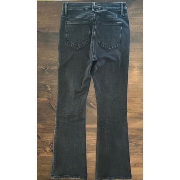 Ann Taylor Women Black Wash High Waist Wide Leg Sailor Jeans Button Detail Comfy - Picture 4 of 9